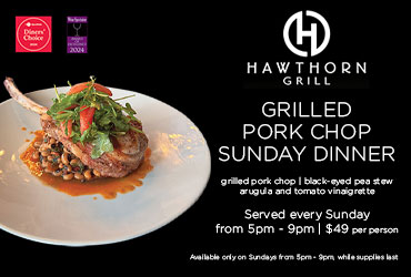 Veal Chop Sunday Dinner Special at Hawthorn Grill